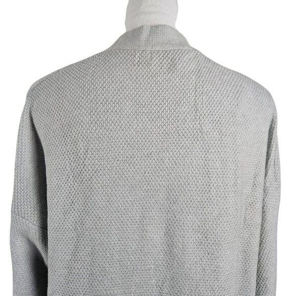 Merokeety Womens Large Long Sleeve Light Grey Knit Cardigan Sweater Pockets - Picture 8 of 14